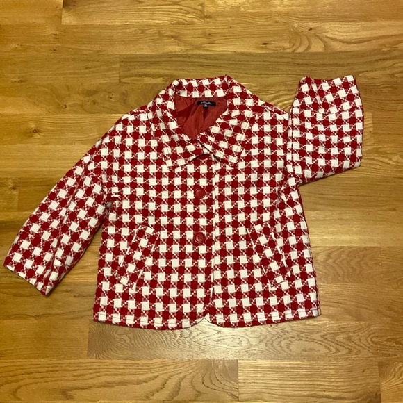 Lined blazer in red check pattern - Picture 1 of 5